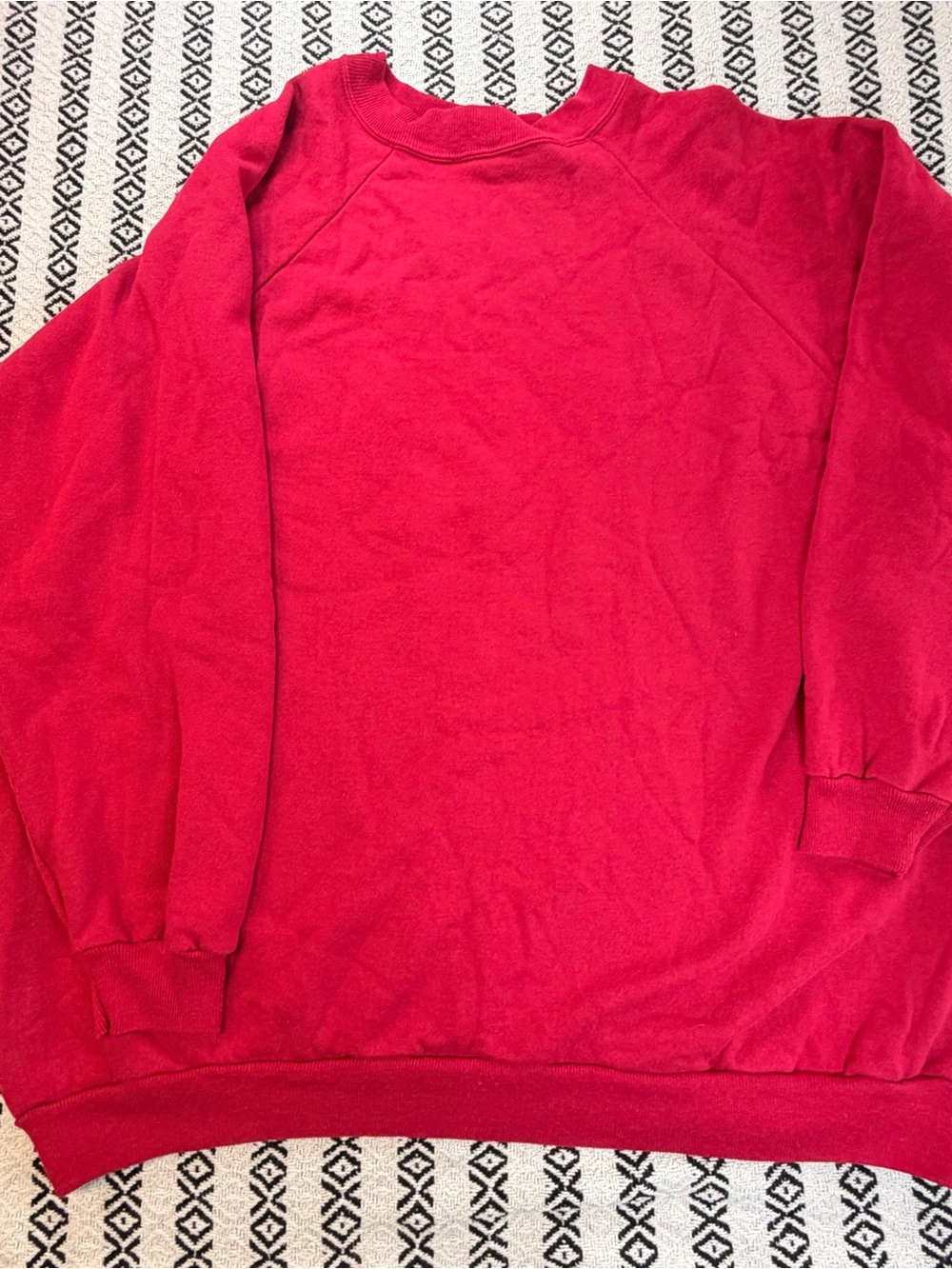 Vintage Hanes Heavyweight Red Crewneck Sweatshirt Mens 4X Big USA Made Retro Y2K